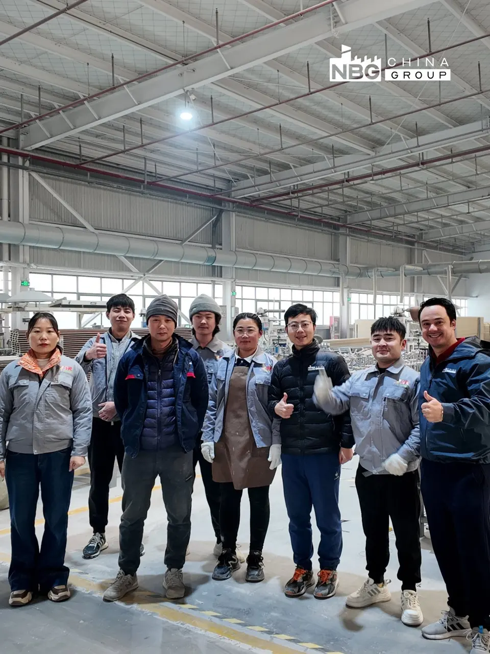 Equipe na área de produção